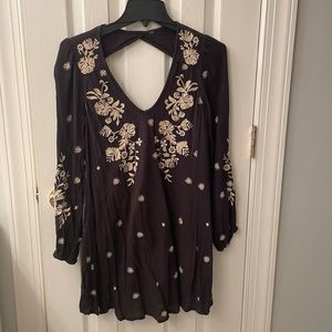 Free People black long sleeves dress